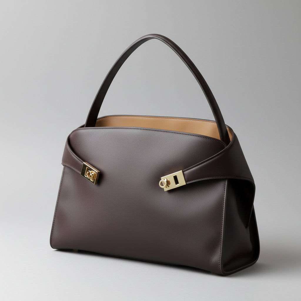 Premium Leather Lock Tote B