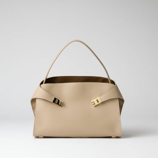 Premium Leather Lock Tote B